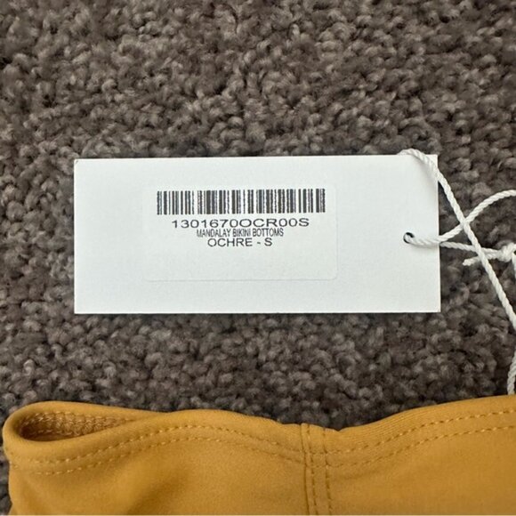 NWT Reformation Mandalay High Rise Bikini Bottom Size Small Yellow Orange Ochre - Picture 8 of 8